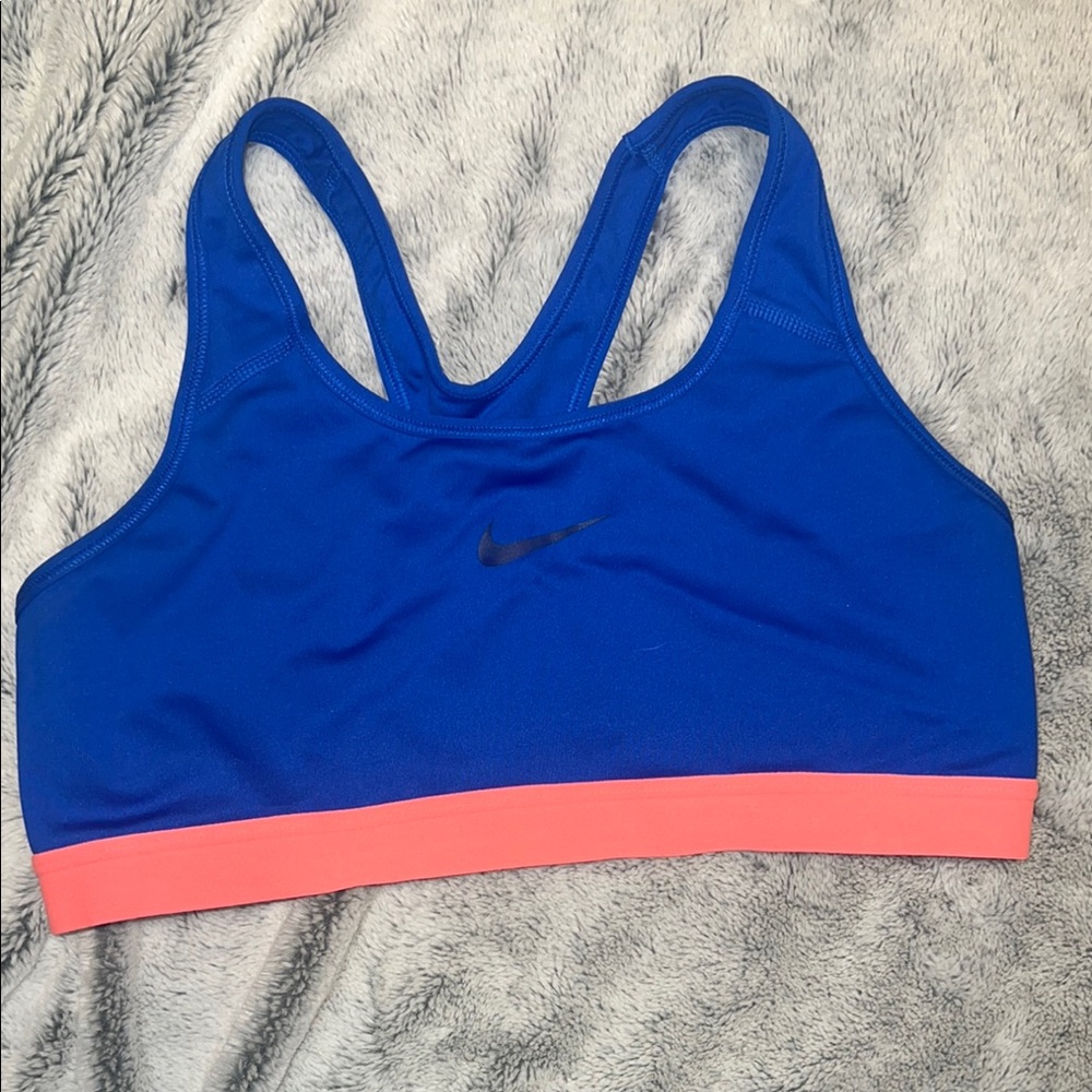Nike Women's Blue and Pink Swim Top